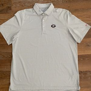 Vineyard Vines Georgia Bulldog Polo XL. Gray and white striped